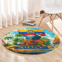 Ecuador Round Carpet with Wildlife and Flag Landscape Design - Wonder Print Shop