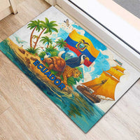 Ecuador Rubber Doormat with Wildlife and Flag Landscape Design - Wonder Print Shop