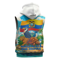 Ecuador Sleeveless Zip Hoodie with Wildlife and Flag Landscape Design - Wonder Print Shop