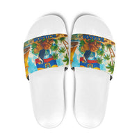 Ecuador Slide Sandals with Wildlife and Flag Landscape Design - Wonder Print Shop