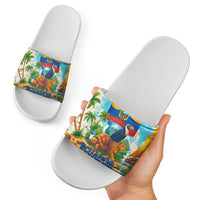 Ecuador Slide Sandals with Wildlife and Flag Landscape Design - Wonder Print Shop