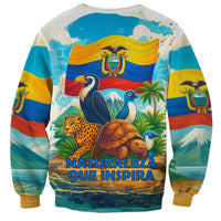 Ecuador Sweatshirt with Wildlife and Flag Landscape Design - Wonder Print Shop