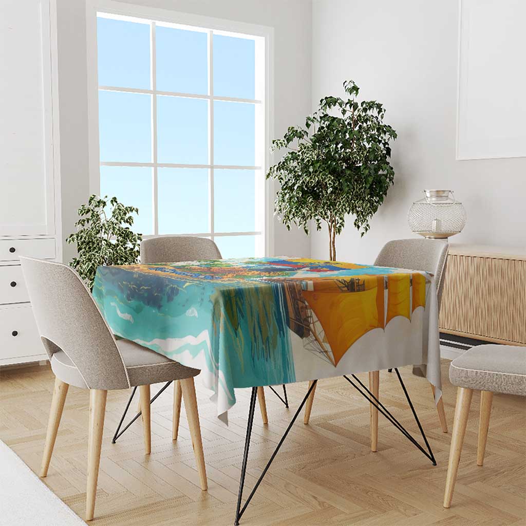 Ecuador Tablecloth with Wildlife and Flag Landscape Design - Wonder Print Shop