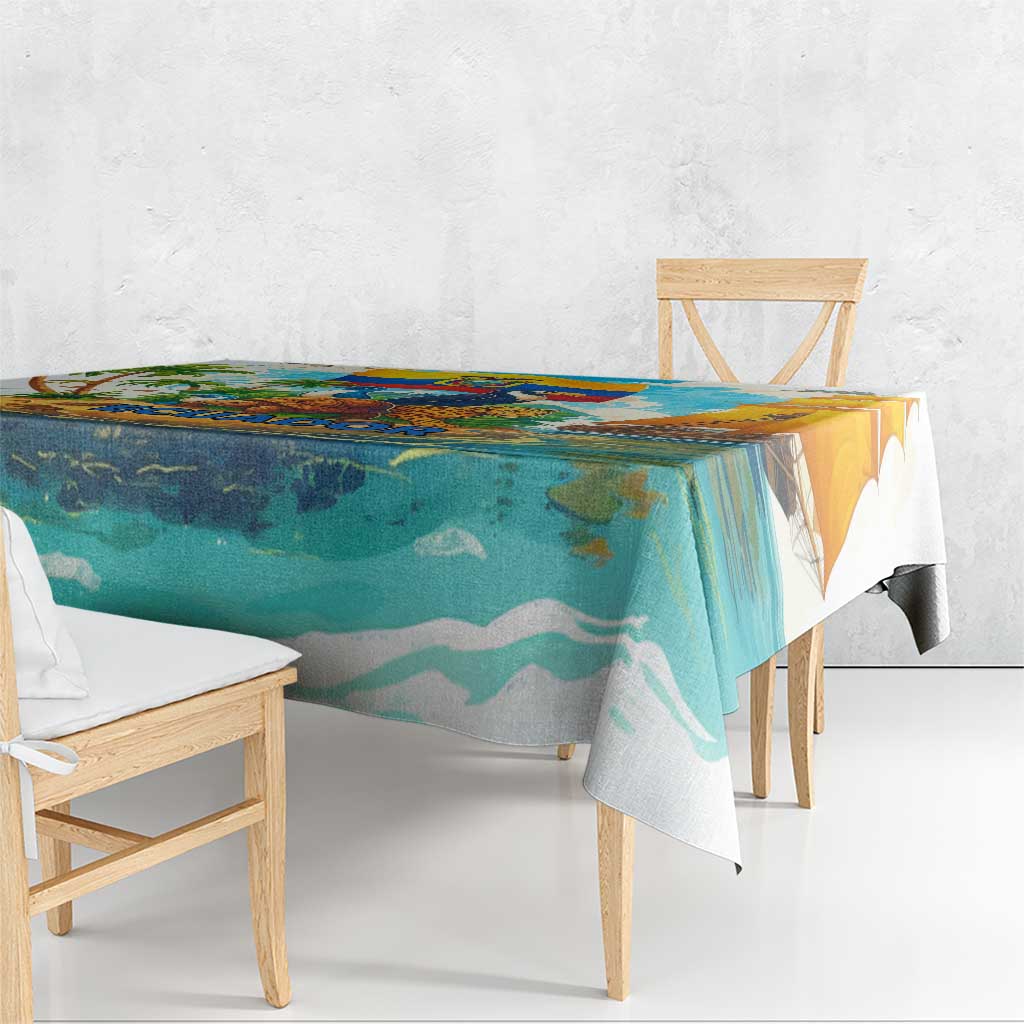 Ecuador Tablecloth with Wildlife and Flag Landscape Design - Wonder Print Shop