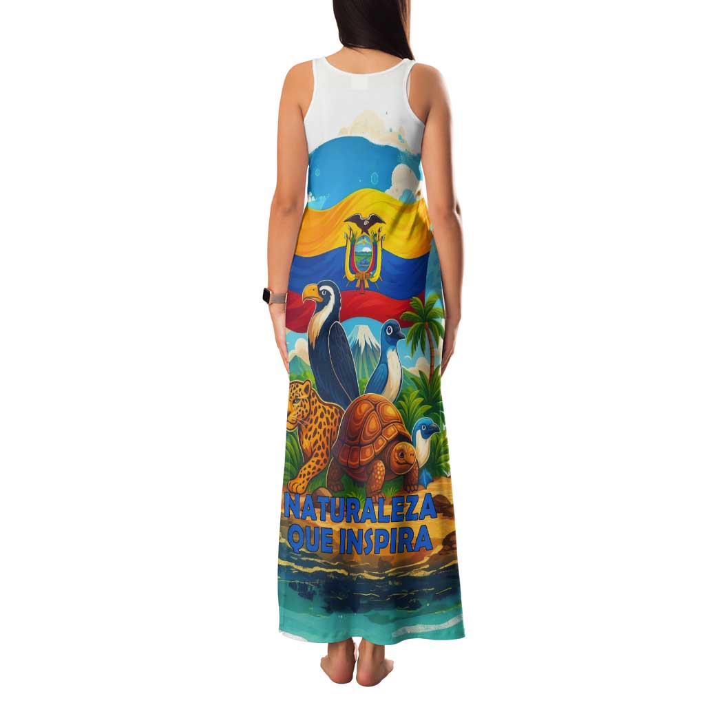 Ecuador Tank Maxi Dress with Wildlife and Flag Landscape Design - Wonder Print Shop