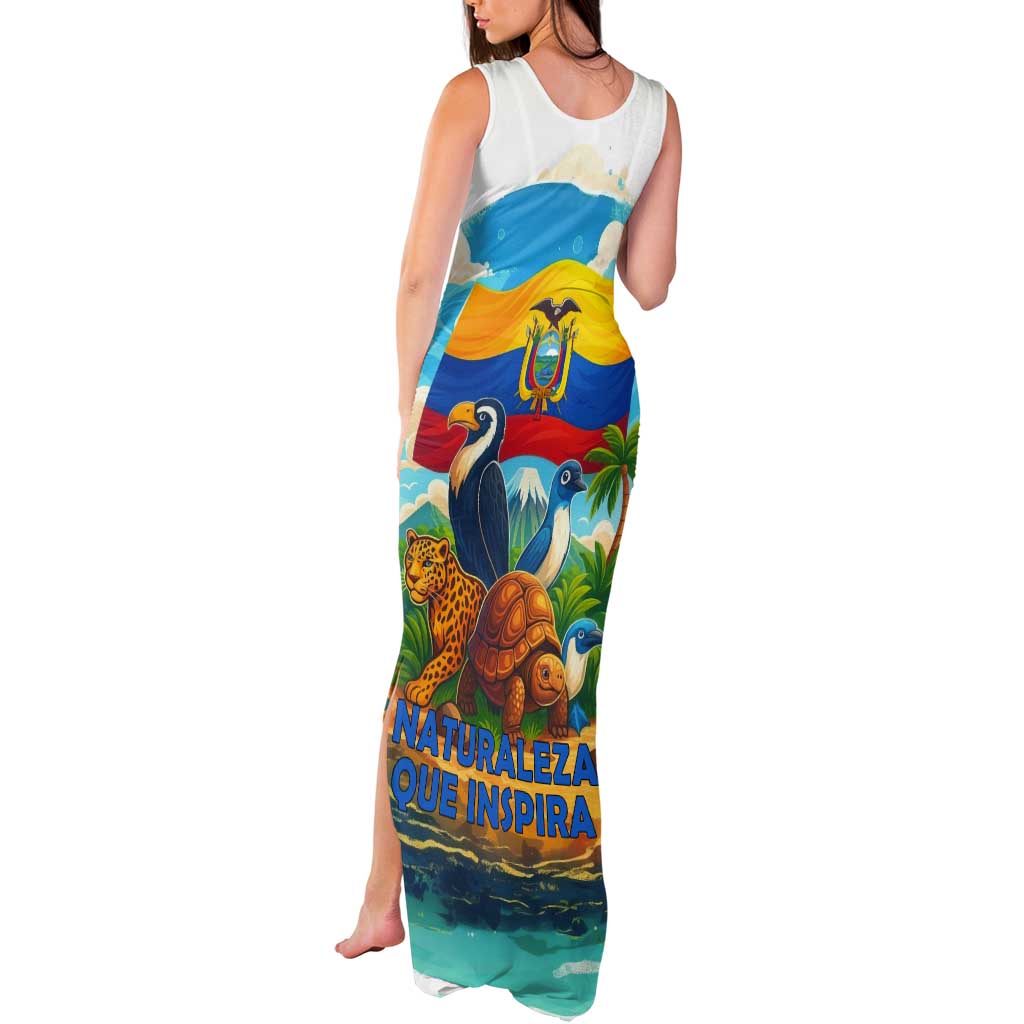 Ecuador Tank Maxi Dress with Wildlife and Flag Landscape Design - Wonder Print Shop