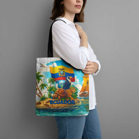 Ecuador Tote Bag with Wildlife and Flag Landscape Design - Wonder Print Shop