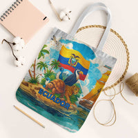 Ecuador Tote Bag with Wildlife and Flag Landscape Design - Wonder Print Shop