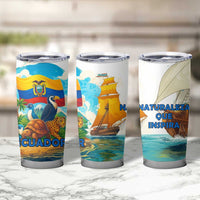 Ecuador Tumbler Cup with Wildlife and Flag Landscape Design - Wonder Print Shop
