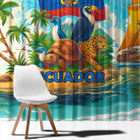 Ecuador Window Curtain with Wildlife and Flag Landscape Design - Wonder Print Shop