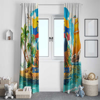 Ecuador Window Curtain with Wildlife and Flag Landscape Design - Wonder Print Shop