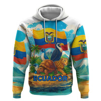 Ecuador Zip Hoodie with Wildlife and Flag Landscape Design - Wonder Print Shop