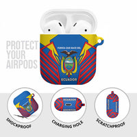 Ecuador AirPods Case with Coat of Arms and Bold Stripe Design - Wonder Print Shop