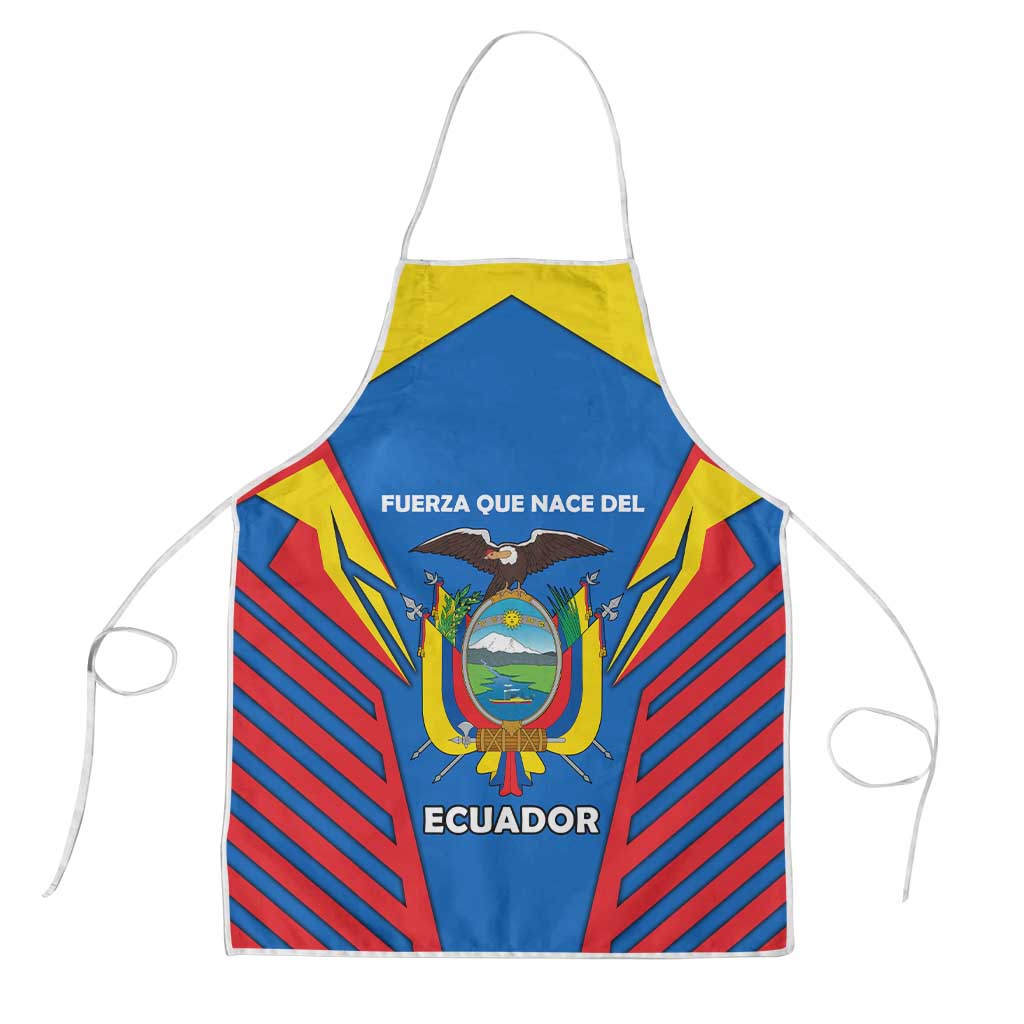Ecuador Apron with Coat of Arms and Bold Stripe Design - Wonder Print Shop