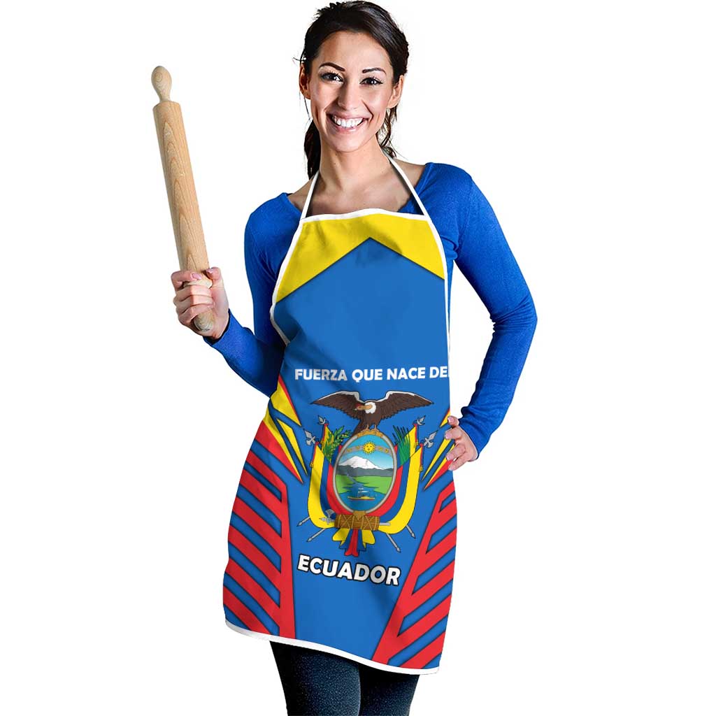 Ecuador Apron with Coat of Arms and Bold Stripe Design - Wonder Print Shop