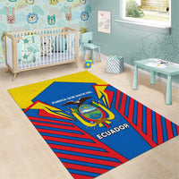 Ecuador Area Rug with Coat of Arms and Bold Stripe Design - Wonder Print Shop