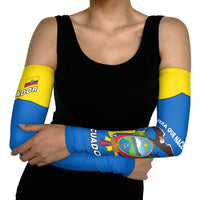 Ecuador Arm Sleeves with Coat of Arms and Bold Stripe Design - Wonder Print Shop