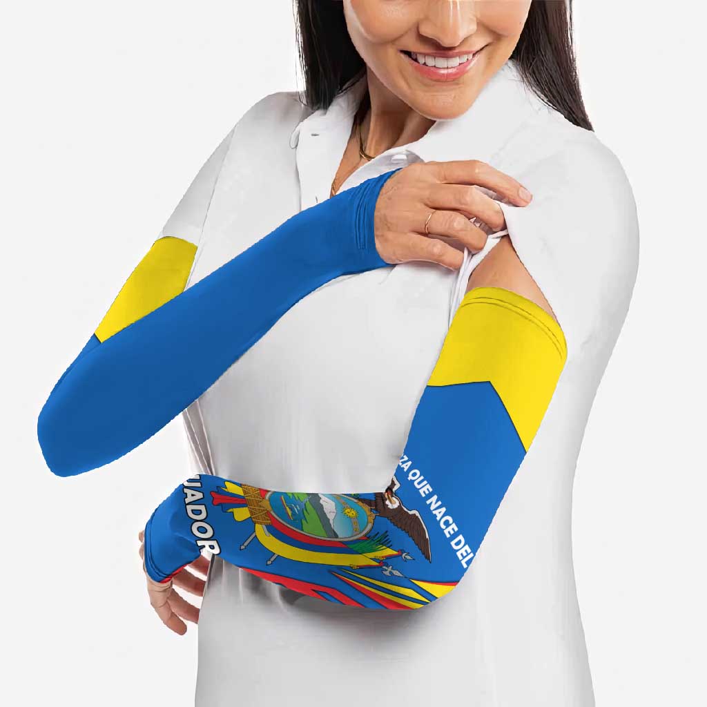 Ecuador Arm Sleeves with Coat of Arms and Bold Stripe Design - Wonder Print Shop