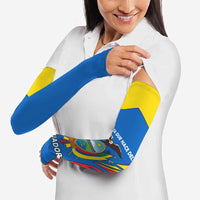Ecuador Arm Sleeves with Coat of Arms and Bold Stripe Design - Wonder Print Shop