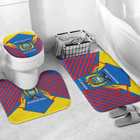 Ecuador Bathroom Set with Coat of Arms and Bold Stripe Design - Wonder Print Shop