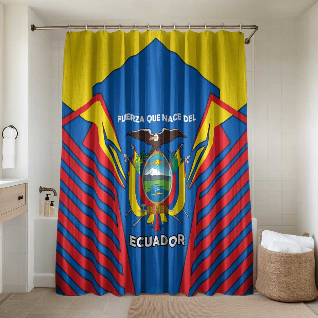 Ecuador Bathroom Set with Coat of Arms and Bold Stripe Design - Wonder Print Shop