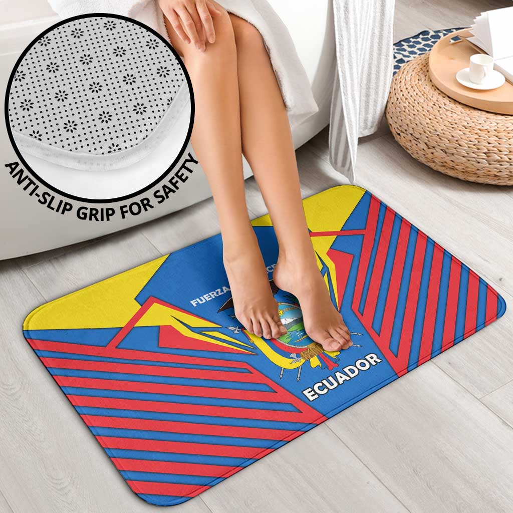 Ecuador Bathroom Set with Coat of Arms and Bold Stripe Design - Wonder Print Shop