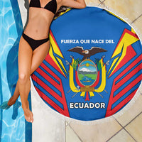 Ecuador Beach Blanket with Coat of Arms and Bold Stripe Design - Wonder Print Shop