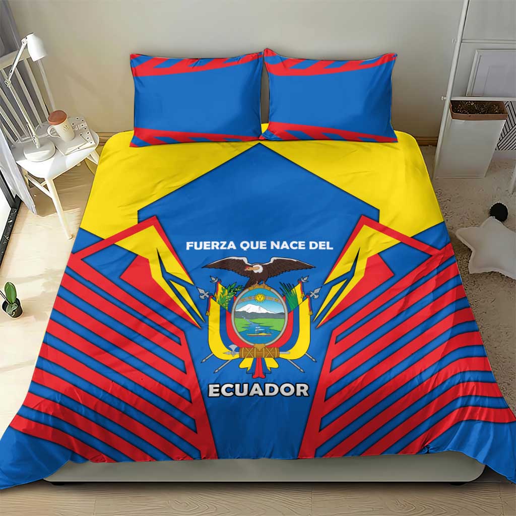Ecuador Bedding Set with Coat of Arms and Bold Stripe Design - Wonder Print Shop