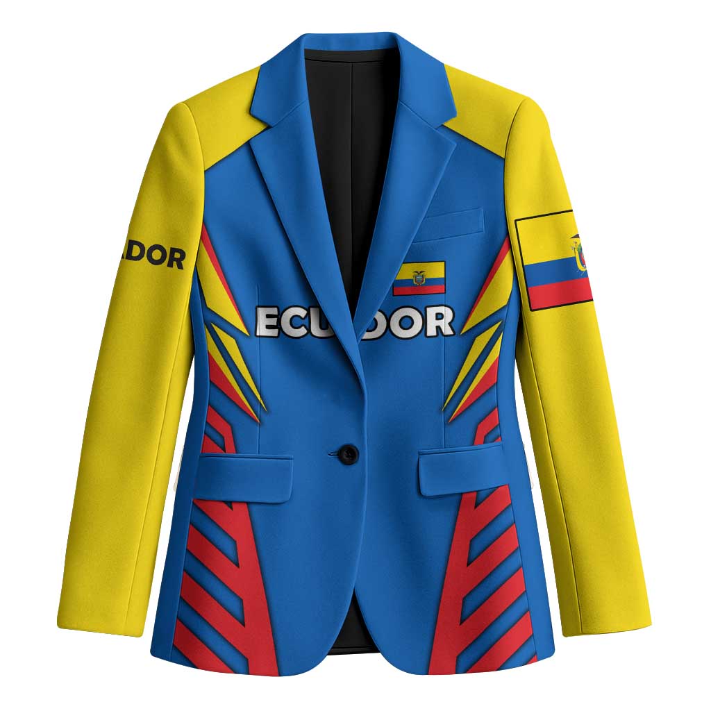 Ecuador Blazer with Coat of Arms and Bold Stripe Design - Wonder Print Shop