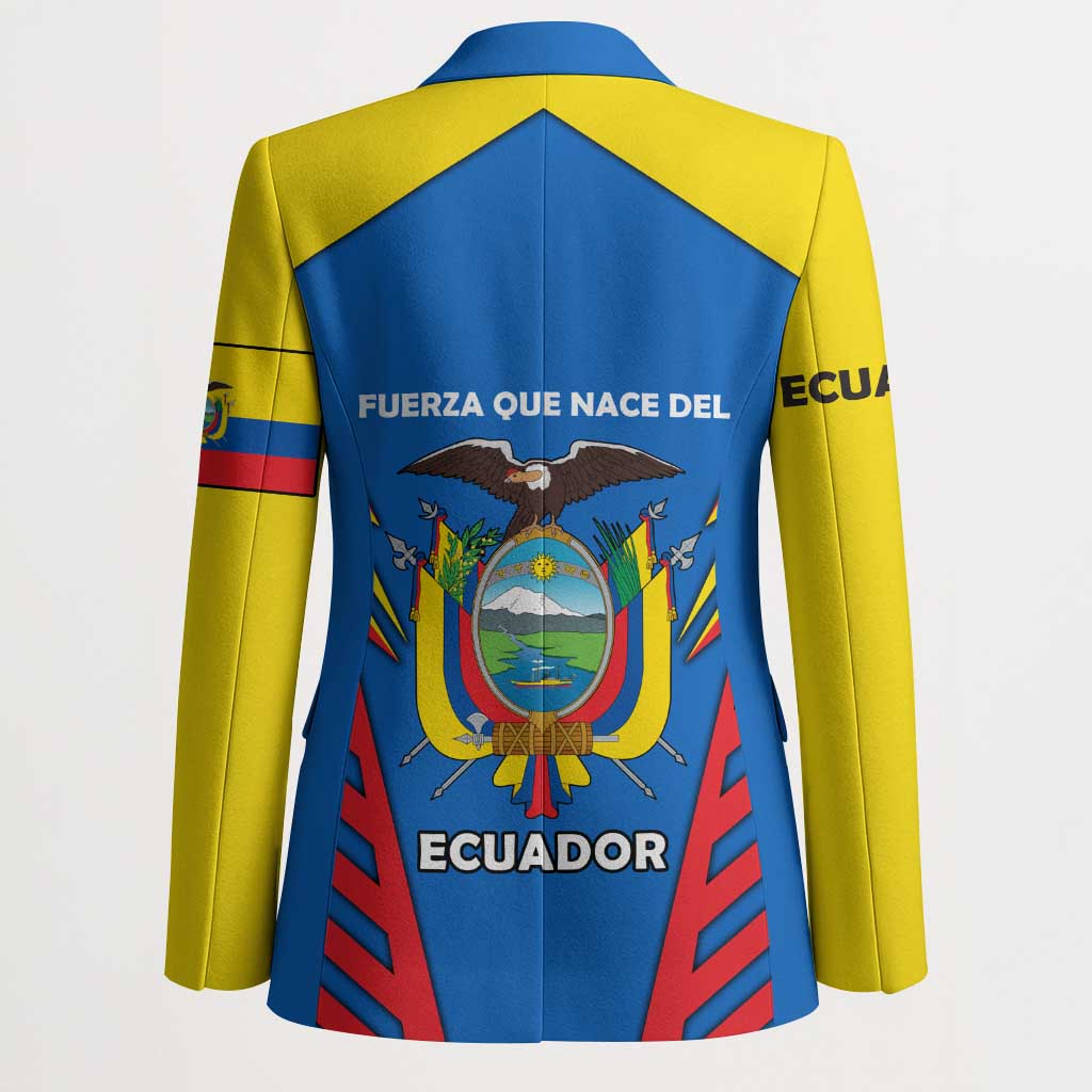 Ecuador Blazer with Coat of Arms and Bold Stripe Design - Wonder Print Shop
