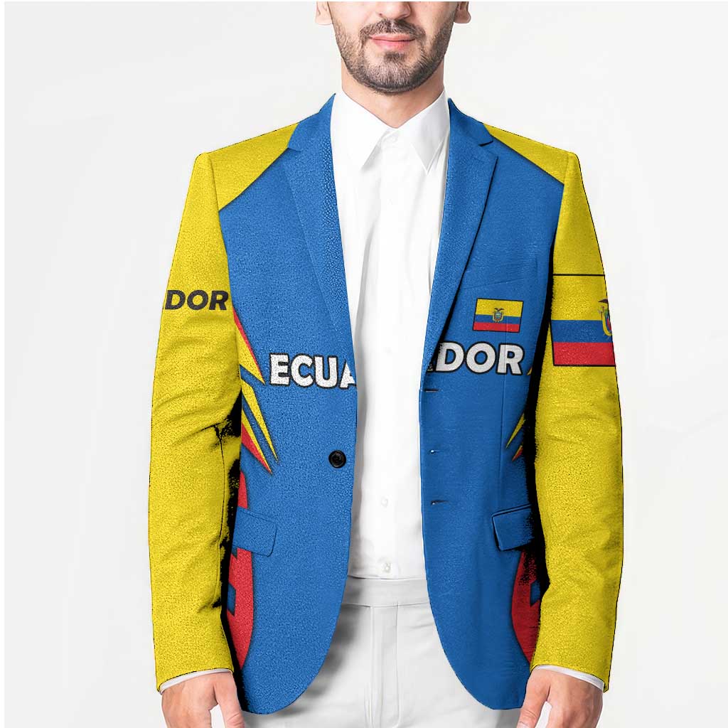 Ecuador Blazer with Coat of Arms and Bold Stripe Design - Wonder Print Shop