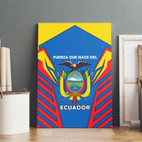 Ecuador Canvas Wall Art with Coat of Arms and Bold Stripe Design - Wonder Print Shop