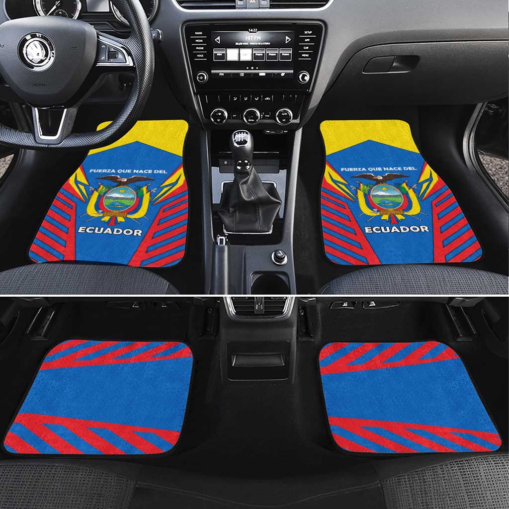 Ecuador Car Mats with Coat of Arms and Bold Stripe Design - Wonder Print Shop