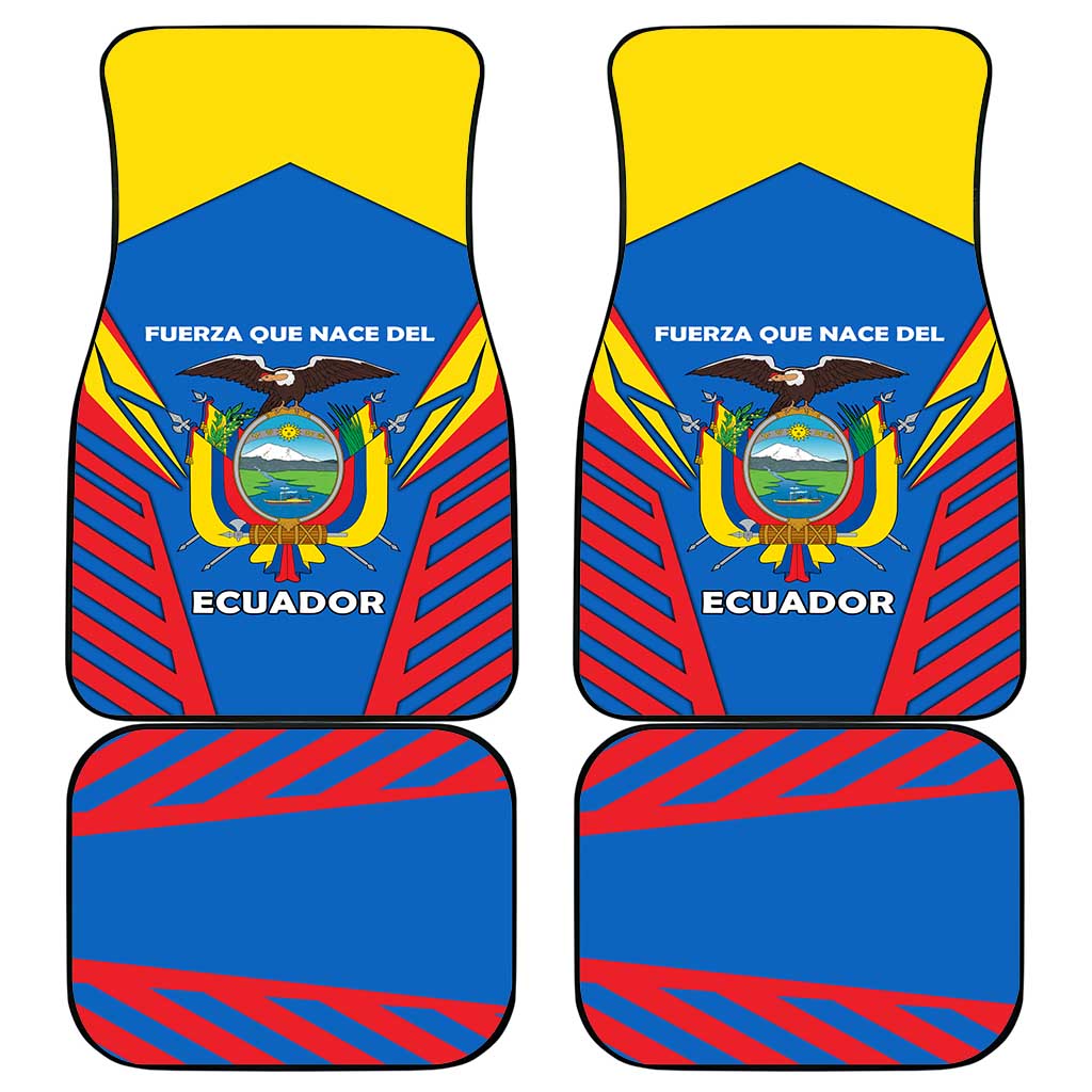 Ecuador Car Mats with Coat of Arms and Bold Stripe Design - Wonder Print Shop
