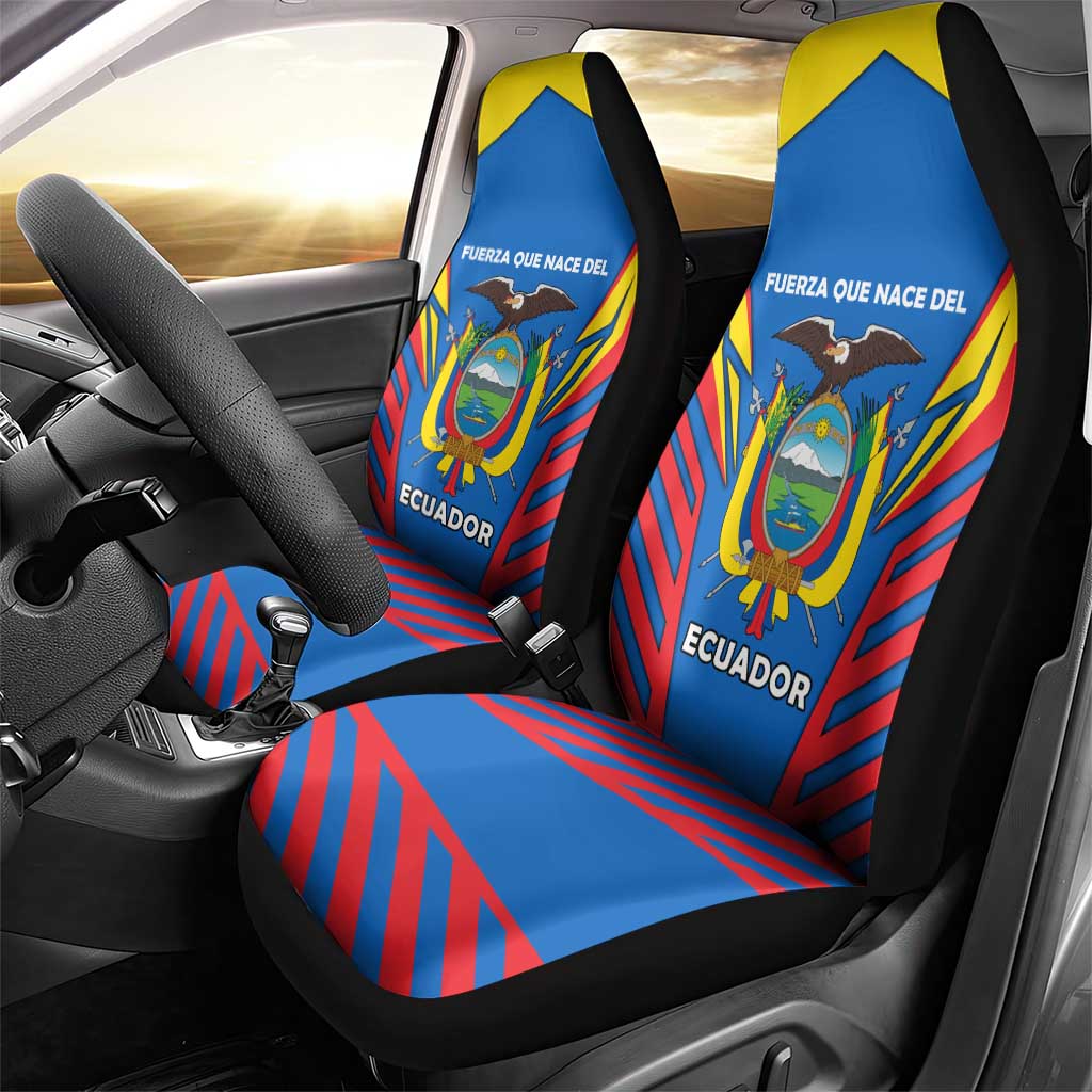 Ecuador Car Seat Cover with Coat of Arms and Bold Stripe Design - Wonder Print Shop