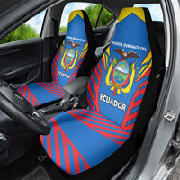 Ecuador Car Seat Cover with Coat of Arms and Bold Stripe Design - Wonder Print Shop