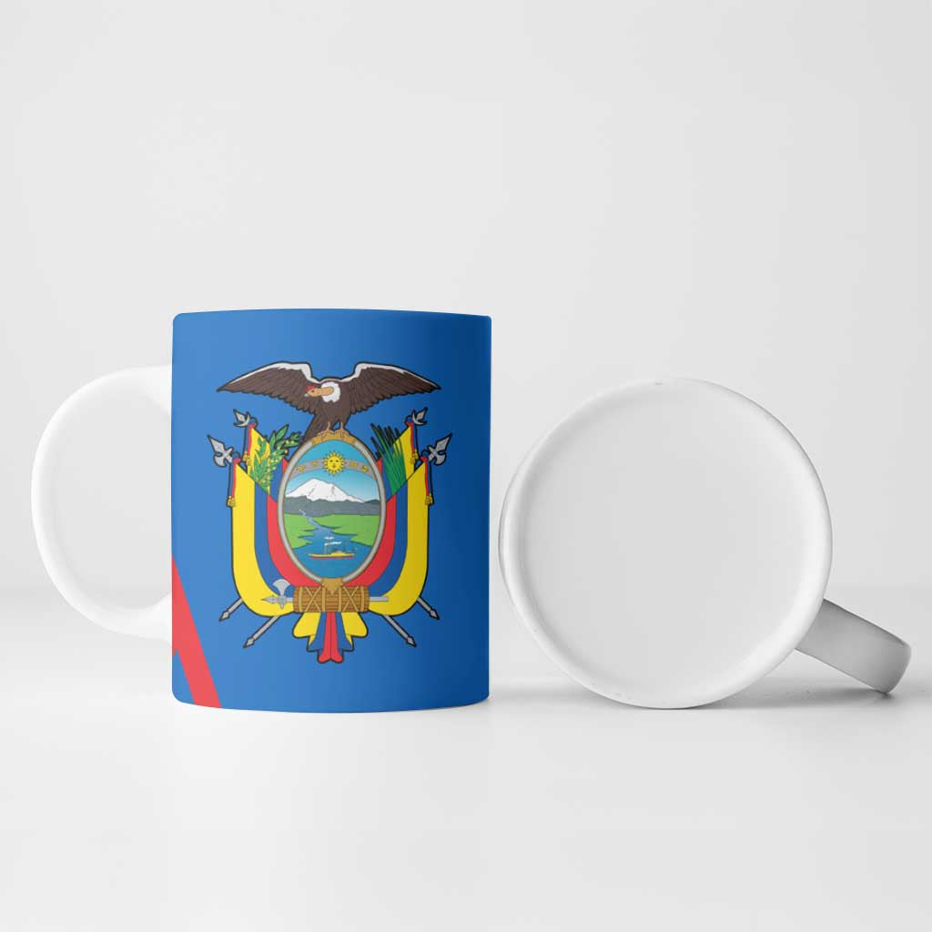 Ecuador Ceramic Mug with Coat of Arms and Bold Stripe Design - Wonder Print Shop