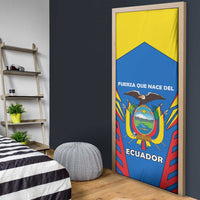 Ecuador Door Cover with Coat of Arms and Bold Stripe Design - Wonder Print Shop