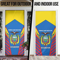 Ecuador Door Cover with Coat of Arms and Bold Stripe Design - Wonder Print Shop