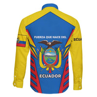 Ecuador Family Matching Long Sleeve Bodycon Dress and Hawaiian Shirt with Coat of Arms and Bold Stripe Design - Wonder Print Shop