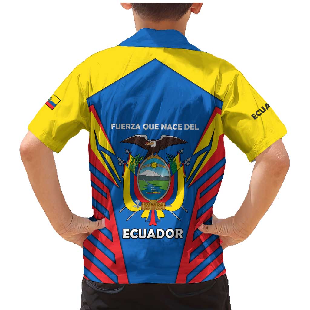 Ecuador Family Matching Mermaid Dress and Hawaiian Shirt with Coat of Arms and Bold Stripe Design - Wonder Print Shop