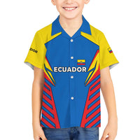 Ecuador Family Matching Short Sleeve Bodycon Dress and Hawaiian Shirt with Coat of Arms and Bold Stripe Design - Wonder Print Shop