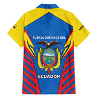Ecuador Hawaiian Shirt with Coat of Arms and Bold Stripe Design - Wonder Print Shop
