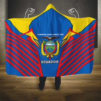 Ecuador Hooded Blanket with Coat of Arms and Bold Stripe Design - Wonder Print Shop