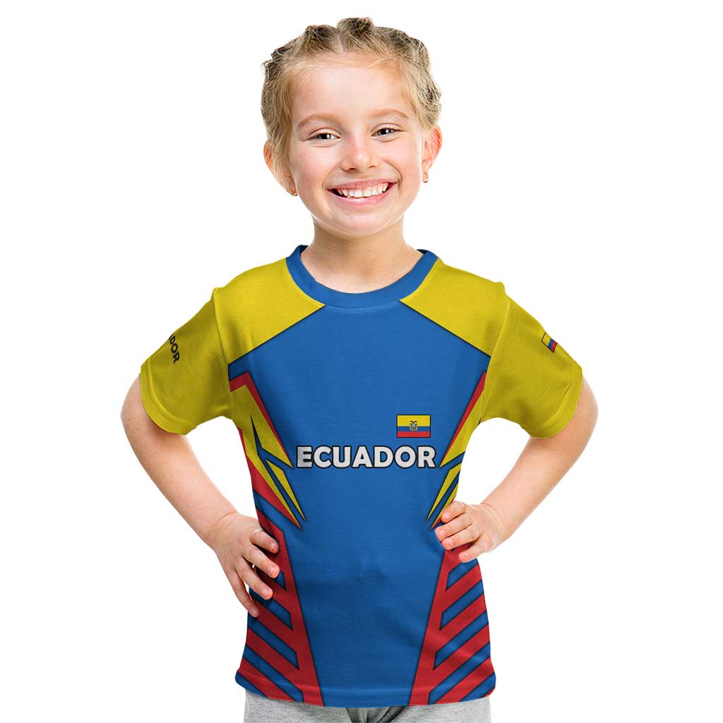 Ecuador Kid T Shirt with Coat of Arms and Bold Stripe Design - Wonder Print Shop