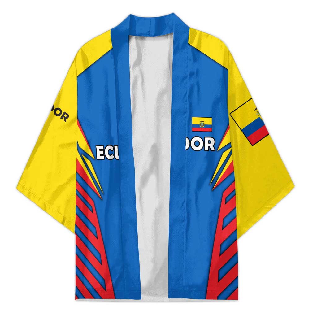 Ecuador Kimono with Coat of Arms and Bold Stripe Design - Wonder Print Shop