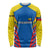 Ecuador Long Sleeve Shirt with Coat of Arms and Bold Stripe Design - Wonder Print Shop