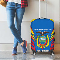 Ecuador Luggage Cover with Coat of Arms and Bold Stripe Design - Wonder Print Shop