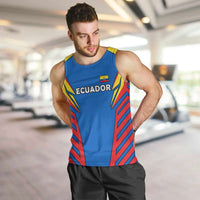 Ecuador Men Tank Top with Coat of Arms and Bold Stripe Design - Wonder Print Shop