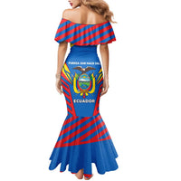 Ecuador Mermaid Dress with Coat of Arms and Bold Stripe Design - Wonder Print Shop